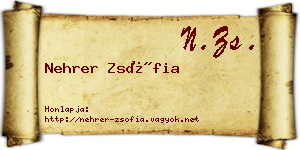 Nehrer Zsófia névjegykártya