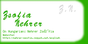 zsofia nehrer business card